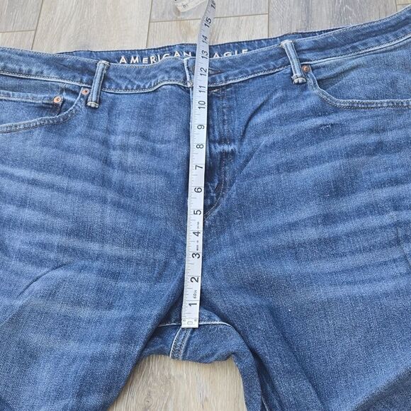 American Eagle Relaxed Straight Men's Denim Jeans Hemmed Short 40 X 25.5" - Picture 8 of 11